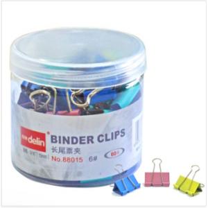 得琳（Delin）88015 彩色长尾夹 15mm 6# 60只/筒