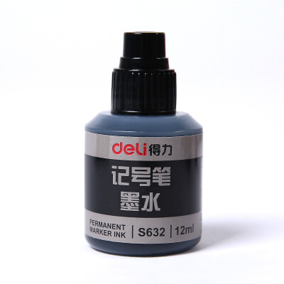得力（deli） 油性记号笔墨水 可加墨记号笔 快递物流笔 S632记号笔墨水 黑色 1瓶