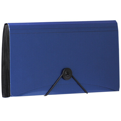 金得利13格增值税专用发票票夹包专业财务票据收纳包小号多层风琴包文件夹收据单SH8403C蓝色