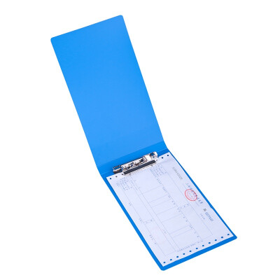 富得快增值税发票夹A5票据夹按压夹压力夹弹簧夹财务票据夹HY511 蓝色 1个