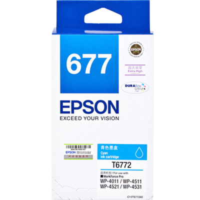 爱普生（EPSON）T6771-4 原装蓝色墨盒约打印3400页）