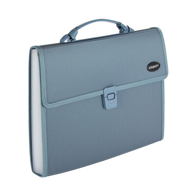 金得利A4针织纹13格风琴包KF412TL蓝色1个装