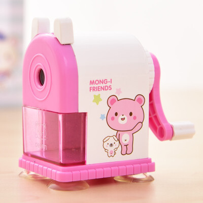 得力（deli） 0643 儿童可爱型削笔机 手摇卷笔刀 削笔器 铅笔刀 粉红色