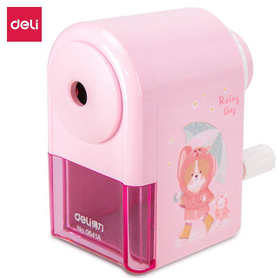 得力(deli)自动进笔削笔机 学生卷笔刀/转笔刀/卡通铅笔刀 粉色 0641A