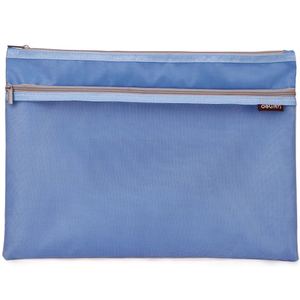 得力5843 5841双层拉链式收纳袋彩色A4 A5文件袋资料袋柔质拉链袋