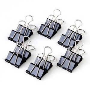 得力9542 2#黑色长尾夹票夹财务收纳办公用品专用夹子41mm 12只盒