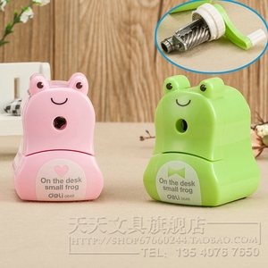 正品得力削笔器 0648小青蛙削笔机 学生卷笔刀 手摇削笔刀 转笔刀