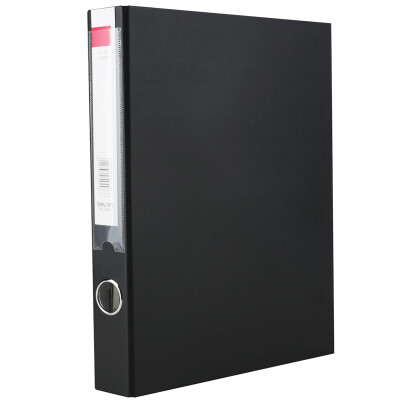 得力（deli）纸板文件夹双强力文件夹板夹A4纸板活页资料弹簧打孔夹子 5455长押夹蓝色/黑色