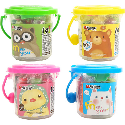 晨光(M&G)文具10色卡通可爱桶装彩泥 儿童手工DIY玩具橡皮泥套装 单桶装颜色随机AKE04069