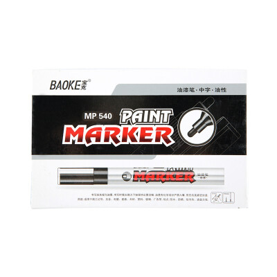 宝克彩色修补油漆笔记号笔 涂鸦笔 签名签到笔12支MP540 黑色