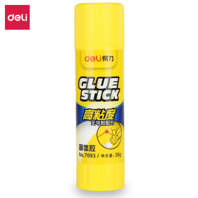 得力(deli)36g高粘度PVP固体胶水 无甲醛快干耐用胶棒 单支装 办公用品 7093