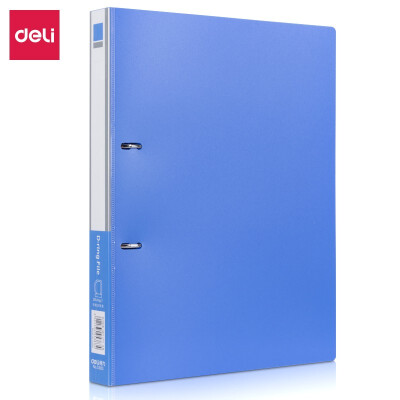 得力（deli）打孔文件夹2孔环形文件夹A4单夹插袋标签资料夹 普通款 5383