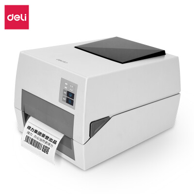 得力(deli)高清热转印打印机 108MM快递单电子面单标签不干胶打印 服超市价签水洗标服装吊牌打印机DL-820T