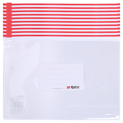晨光(M&G)文具A5拉边袋 PVC透明文件袋 办公资料袋文件整理收纳袋 12个装颜色随机ADM94503
